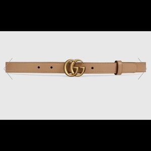 Thin Tan leather Gucci belt size 38